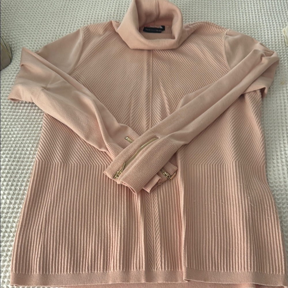 White House Black Market Pink Cowl Turtleneck Sweater